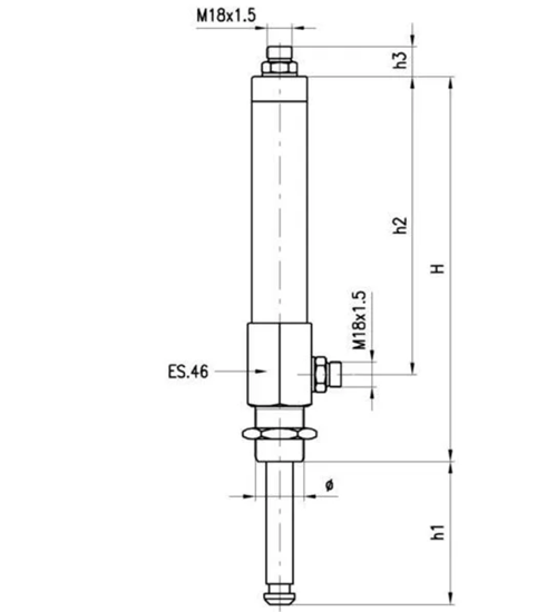Fotografija proizvoda Dvoradni hidraulički cilindar za ventile 4-5-6