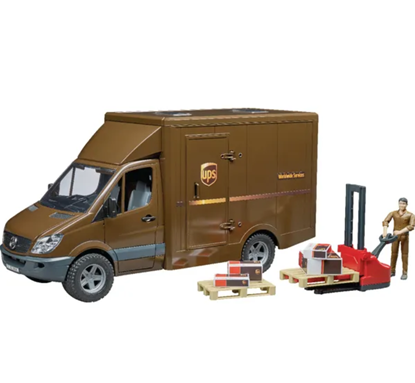 Prikaži detalje za  Igračka kombi Mercedes Benz Sprinter UPS sa vozačem, BRUDER Fotografija proizvoda Igračka kombi Mercedes Benz Sprinter UPS sa vozačem, BRUDER