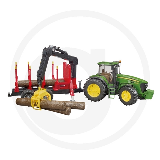 Igračka traktor JOHN DEERE 7930 sa šumarskom prikolicom, BRUDER