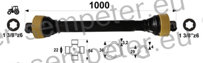 Fotografija proizvoda Kardan direktni T1 L=1000 mm