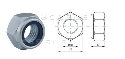 Fotografija proizvoda Matica M10x1.5 samoosiguravajuDIN985 steel zinc-Plated Class