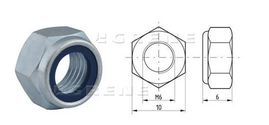 Fotografija proizvoda Matica M6x1.00 samoosiguravajuDIN985 steel zinc-Plated Class