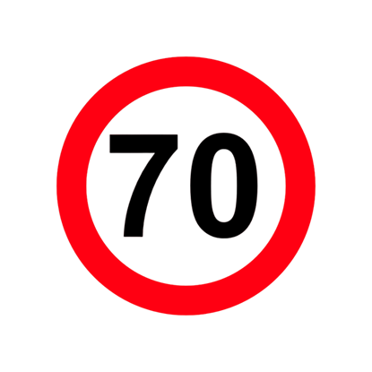 Fotografija proizvoda Naljepnica ograničenja brzine 70 km/h
