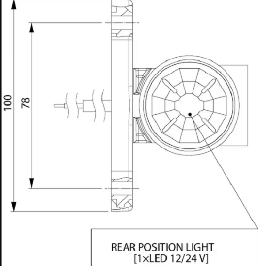 Fotografija proizvoda Gabaritno svjetlo LED  s 5 m kabla 