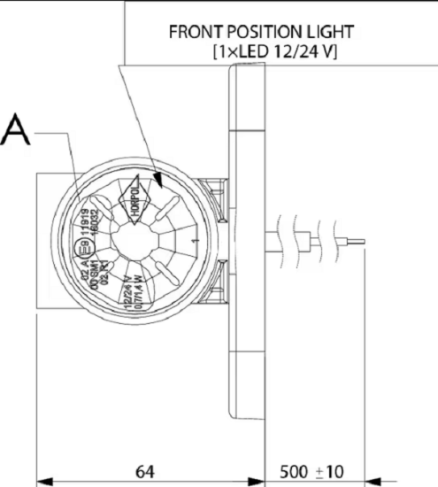 Fotografija proizvoda Gabaritno svjetlo LED  s 5 m kabla 